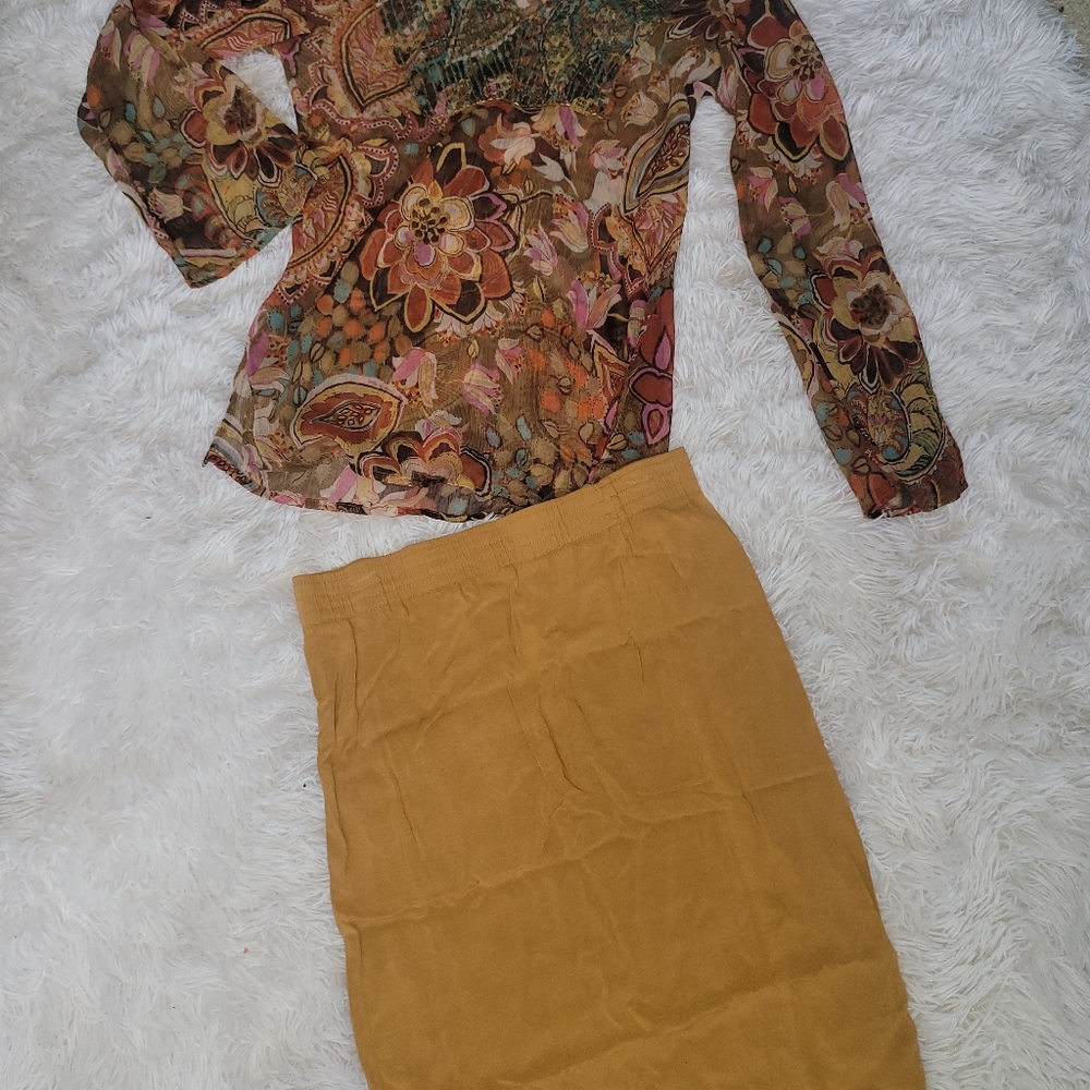 Blouse and skirt outfit